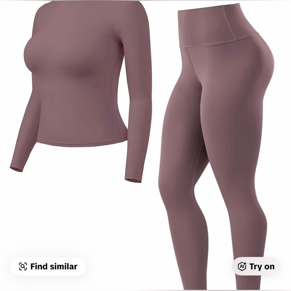 UNCIA ACTIVE Women's Mauve/Purple Top and Leggings Activewear Set
